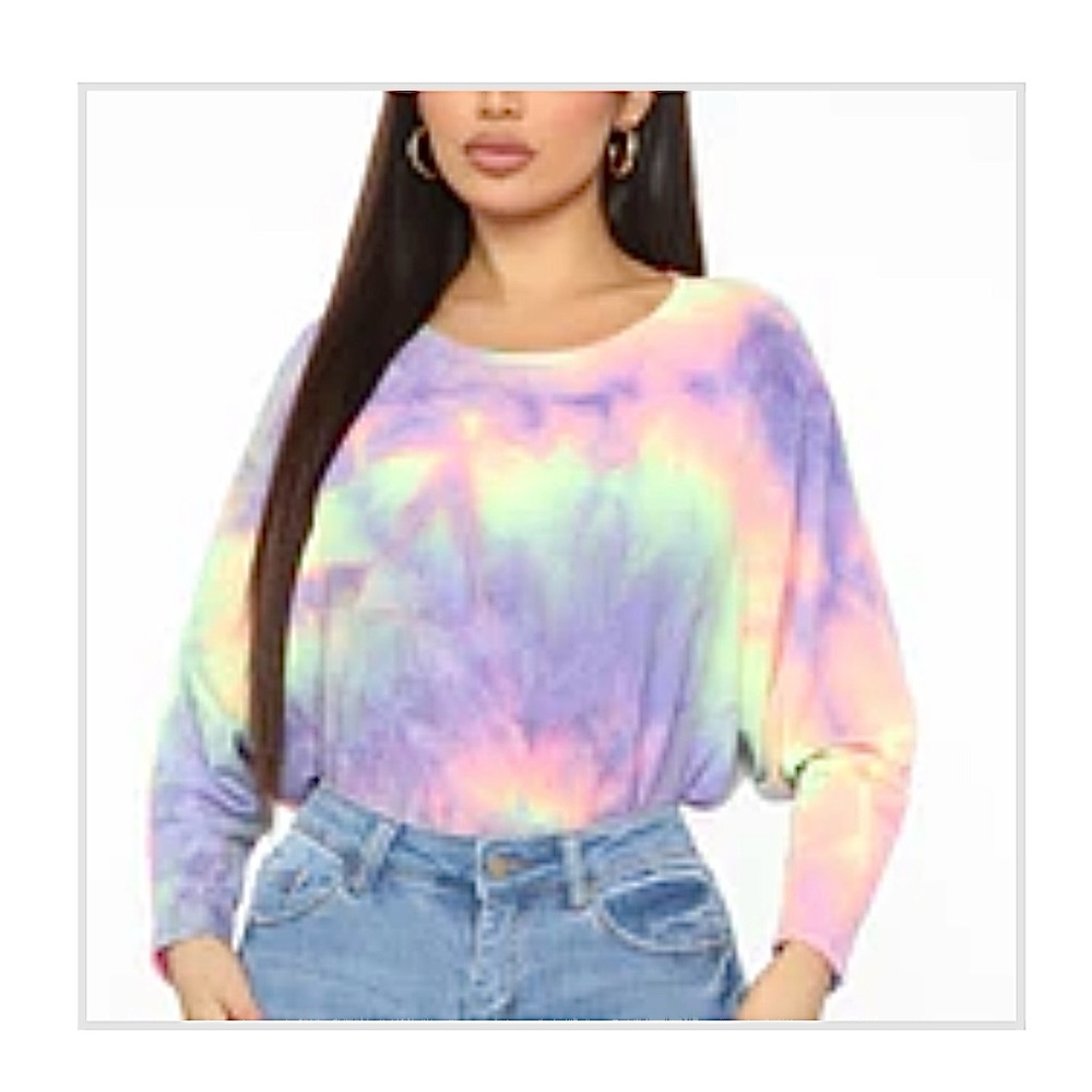 Fashion Nova Tie-Dye Top - Multicolored